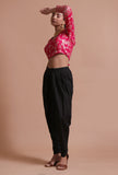 Pink Color Raw Silk Embroidered Blouse