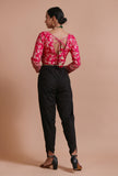 Pink Color Raw Silk Embroidered Blouse