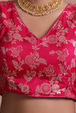 Pink Color Raw Silk Embroidered Blouse
