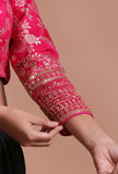 Pink Color Raw Silk Embroidered Blouse