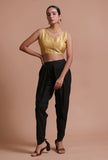 Golden Color Raw Silk Embroidered Blouse
