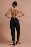 Golden Color Raw Silk Embroidered Blouse