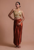 Golden Color Raw Silk Sitara Work Blouse