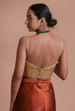 Golden Color Raw Silk Sitara Work Blouse