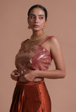 Red Color Raw Silk Sitara Work Blouse