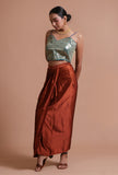 Green Color Raw Silk Sitara Work Blouse