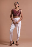 Dark Purple Color Brocade  Blouse