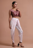 Dark Purple Color Brocade  Blouse