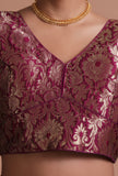 Dark Purple Color Brocade  Blouse