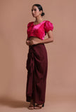 Pink Color Brocade Plain Blouse