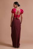 Pink Color Brocade Plain Blouse