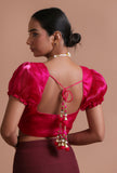 Pink Color Brocade Plain Blouse