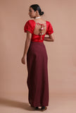 Red Color Organza Plain Blouse