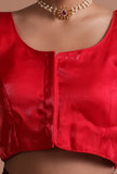 Red Color Organza Plain Blouse