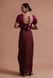 Wine Color Organza Plain Blouse