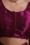 Wine Color Organza Plain Blouse