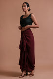 Black Color raw Silk Plain Blouse