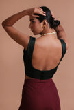 Black Color raw Silk Plain Blouse