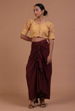Golden Color Cotton Chikankari Blouse