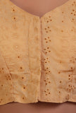 Golden Color Cotton Chikankari Blouse