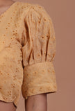 Golden Color Cotton Chikankari Blouse