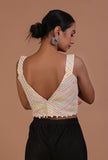 Off White Color Cotton Sitara work Blouse