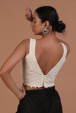 Off White Color Cotton Sitara work Blouse