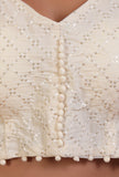 Off White Color Cotton Sitara work Blouse