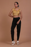 Golden Color Raw Silk Plain Blouse