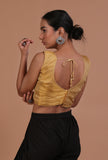 Golden Color Raw Silk Plain Blouse