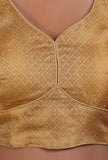 Golden Color Raw Silk Plain Blouse