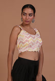 Off White Color Cotton Sitara work Blouse