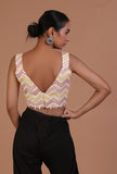 Off White Color Cotton Sitara work Blouse