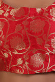 Red Color Raw Silk  Blouse