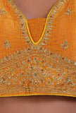 Yellow Color Raw Silk Embroidered Blouse