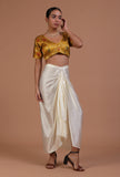 Mustard Yellow Color Raw Silk  Blouse