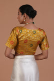 Mustard Yellow Color Raw Silk  Blouse