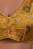 Mustard Yellow Color Raw Silk  Blouse