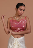 Light Pink Color Raw Silk Sitara work Blouse
