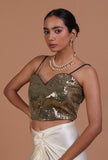 Green Color Raw Silk Sitara work Blouse