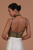 Green Color Raw Silk Sitara work Blouse
