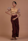 Yellow Color Organza Printed Blouse