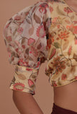 Yellow Color Organza Printed Blouse
