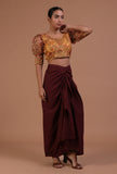 Yellow Color Organza Printed Blouse