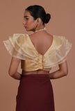Golden Color Organza Plain Blouse