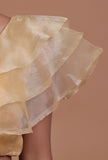 Golden Color Organza Plain Blouse