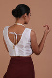 White Color Organza Plain Blouse