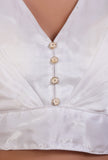 White Color Organza Plain Blouse