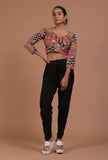 Multicolor Cotton Ajrakh Printed Full Sleeve Blouse