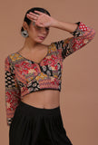 Multicolor Cotton Ajrakh Printed Full Sleeve Blouse